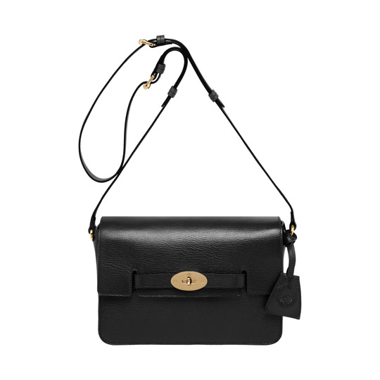 Mulberry Bayswater Shoulder Black Shiny Goat - Click Image to Close