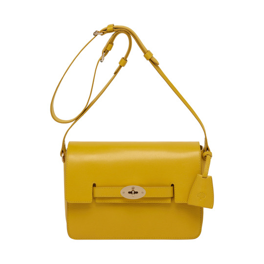 Mulberry Bayswater Shoulder Golden Yellow Shiny Goat - Click Image to Close