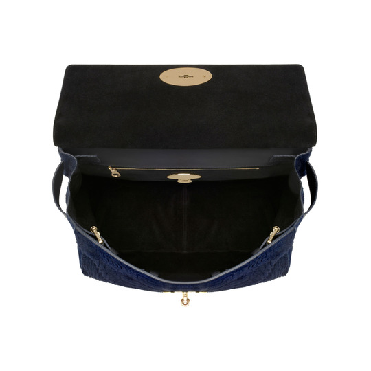 Mulberry Suffolk Midnight Blue Printed Hair Calf - Click Image to Close