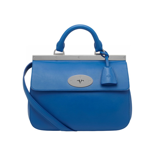 Mulberry Small Suffolk Bluebell Blue Silky Classic Calf - Click Image to Close