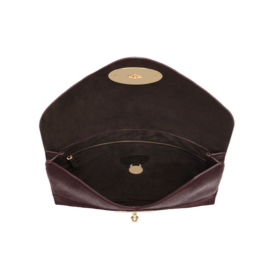Mulberry Willow Clutch Oxblood Mixed Exotic - Click Image to Close