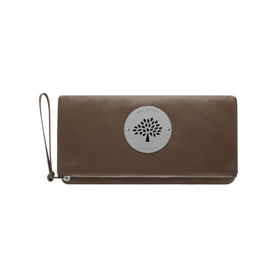 Mulberry Daria Clutch Taupe Spongy Pebbled - Click Image to Close