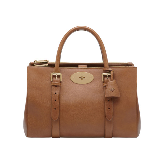 Mulberry Bayswater Double Zip Tote Oak Natural Leather - Click Image to Close