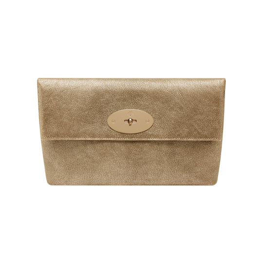 Mulberry Clemmie Clutch Metallic Mushroom Goat - Click Image to Close