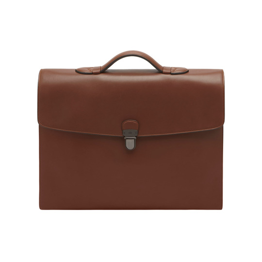 Mulberry Oxton Briefcase Rum Soft Tan - Click Image to Close