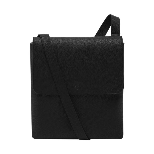 Mulberry Reporter With Flap Black Soft Grain - Click Image to Close