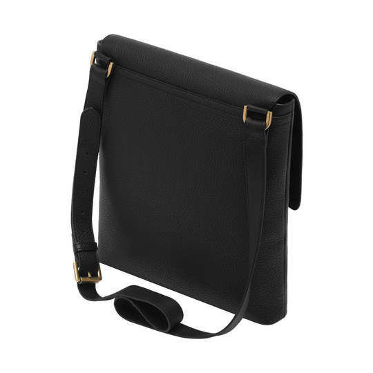 Mulberry Reporter With Flap Black Soft Grain - Click Image to Close