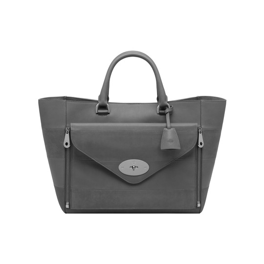 Mulberry Willow Tote Pavement Grey Classic Calf & Nubuck Stripe - Click Image to Close