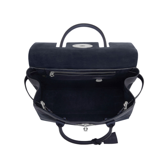 Mulberry Bayswater Midnight Blue Silky Classic Calf And Nubuck Stripe - Click Image to Close