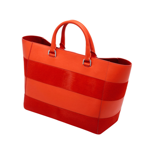 Mulberry Willow Tote Fiery Red Silky Classic Calf & Haircalf Stripe - Click Image to Close