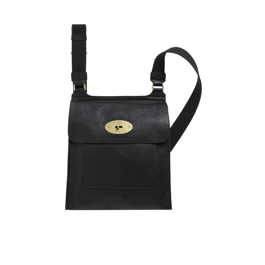Mulberry Antony Messenger Black Natural Leather - Click Image to Close