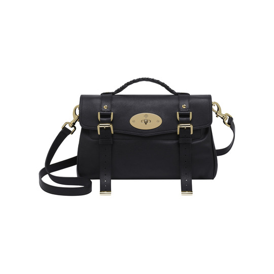 Mulberry Alexa Black Polished Buffalo With Soft Gold - Click Image to Close