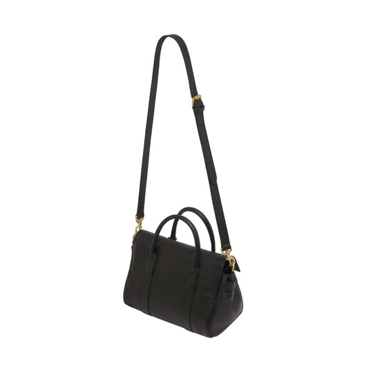 Mulberry Small Bayswater Satchel Black Natural Leather With Brass - Click Image to Close