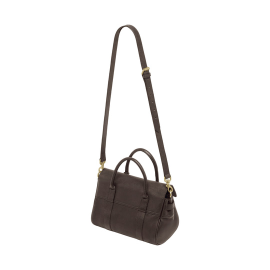 Mulberry Small Bayswater Satchel Chocolate Natural Leather With Brass - Click Image to Close