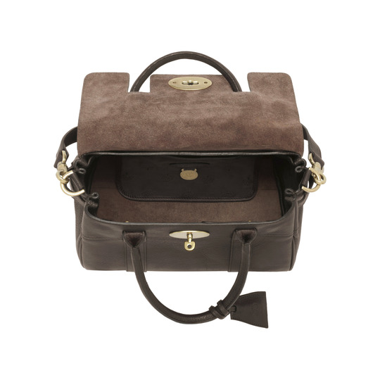 Mulberry Small Bayswater Satchel Chocolate Natural Leather With Brass - Click Image to Close
