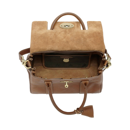 Mulberry Small Bayswater Satchel Oak Natural Leather With Brass - Click Image to Close