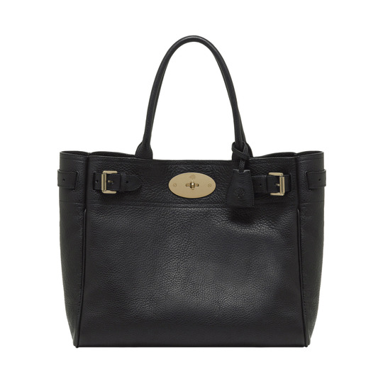 Mulberry Bayswater Tote Black Natural Leather With Brass - Click Image to Close