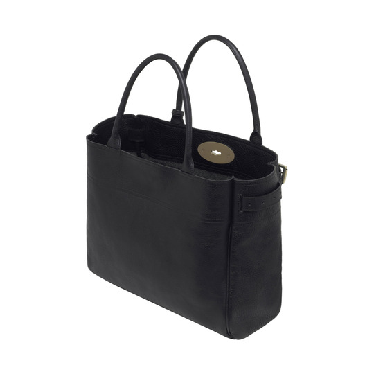 Mulberry Bayswater Tote Black Natural Leather With Brass - Click Image to Close