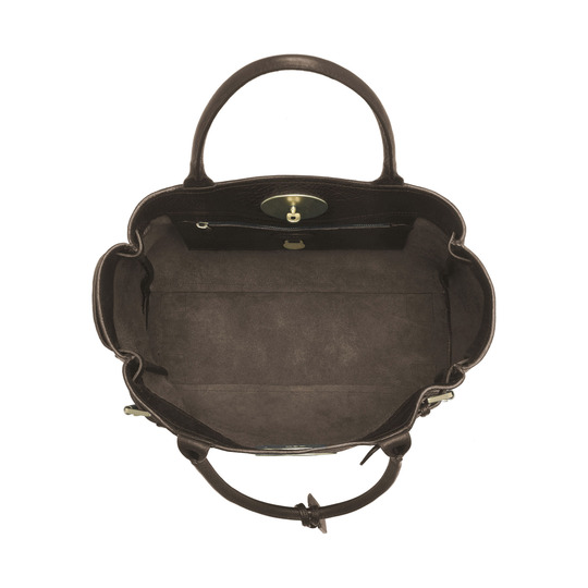 Mulberry Bayswater Tote Chocolate Natural Leather With Brass - Click Image to Close
