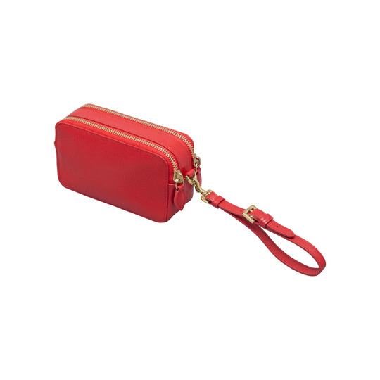 Mulberry Wristlet Pouch Bright Red Shiny Goat - Click Image to Close