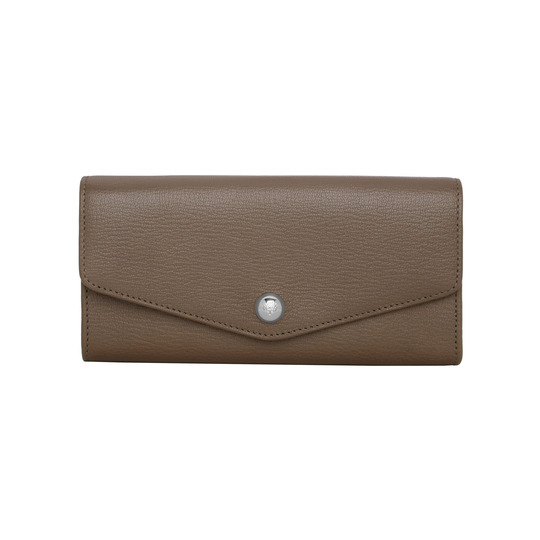 Mulberry Dome Rivet Continental Wallet Taupe & Ballet Pink Shiny Goat - Click Image to Close