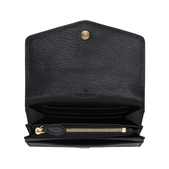 Mulberry Dome Rivet French Purse Black Glossy Goat - Click Image to Close