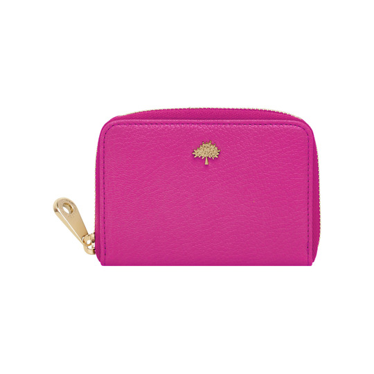 Mulberry Tree Zip Around Purse Mulberry Pink Glossy Goat - Click Image to Close