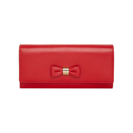 Mulberry Bow Continental Wallet Bright Red Shiny Goat - Click Image to Close