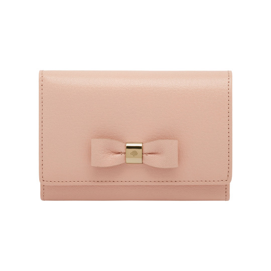 Mulberry Bow French Purse Ballet Pink Shiny Goat - Click Image to Close