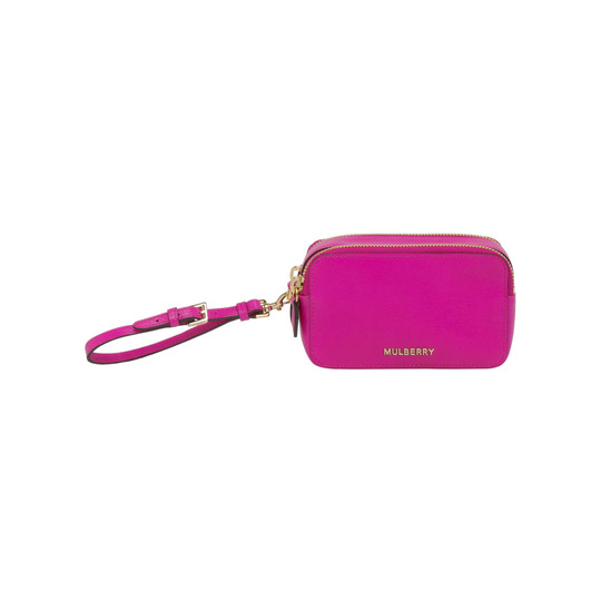 Mulberry Wristlet Pouch Mulberry Pink Glossy Goat - Click Image to Close