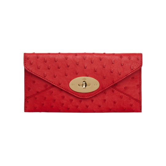 Mulberry Envelope Wallet Bright Red Ostrich £995 - Click Image to Close