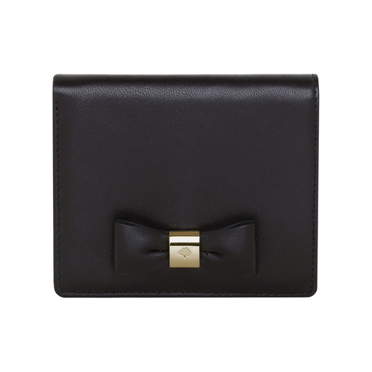 Mulberry Bow Id Purse Black Classic Nappa - Click Image to Close