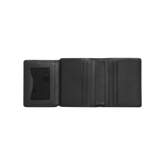 Mulberry Mini Tri Fold Wallet Black Classic Printed Calf - Click Image to Close
