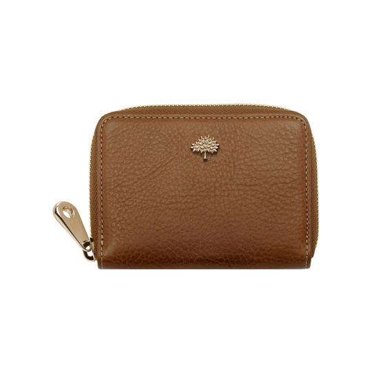 Mulberry Tree Zip Around Purse Oak Natural Leather - Click Image to Close