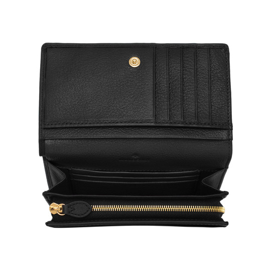 Mulberry Bow French Purse Black Silky Classic Calf - Click Image to Close