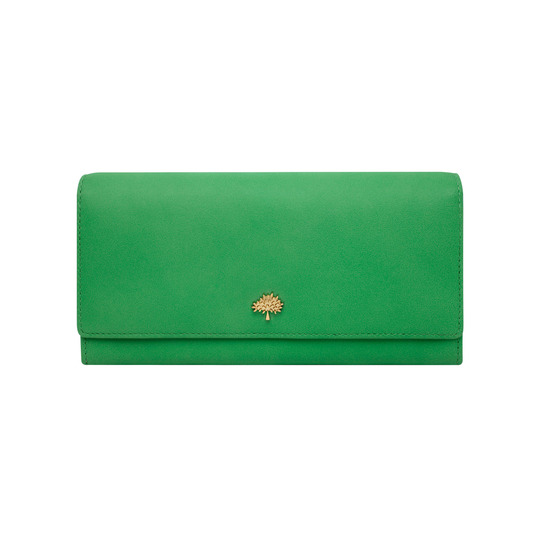 Mulberry Tree Continental Wallet Queen Green Silky Classic Calf - Click Image to Close