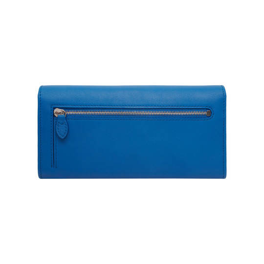 Mulberry Tree Continental Wallet Bluebell Blue Silky Classic Calf - Click Image to Close