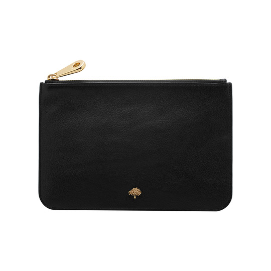 Mulberry Tree Pouch Black Glossy Goat - Click Image to Close