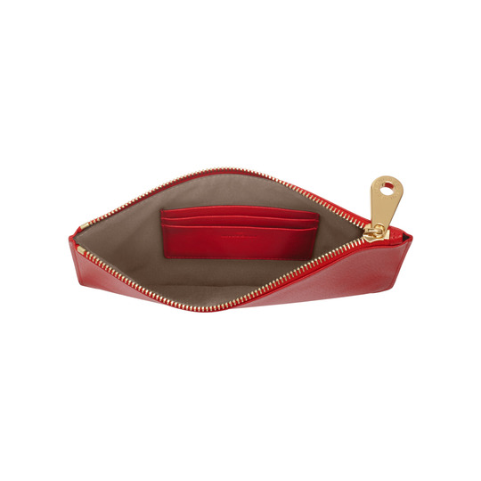 Mulberry Tree Pouch Bright Red Shiny Goat - Click Image to Close
