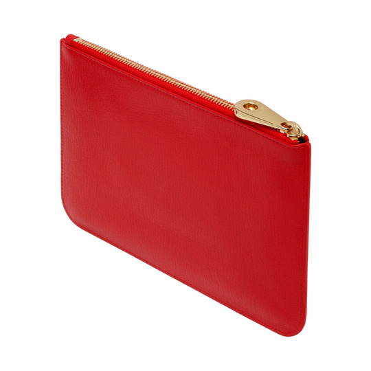 Mulberry Tree Pouch Bright Red Shiny Goat - Click Image to Close