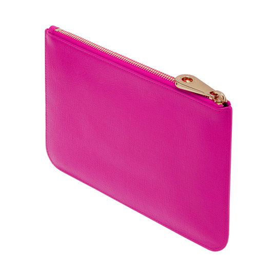 Mulberry Bow Pouch Mulberry Pink Glossy Goat - Click Image to Close