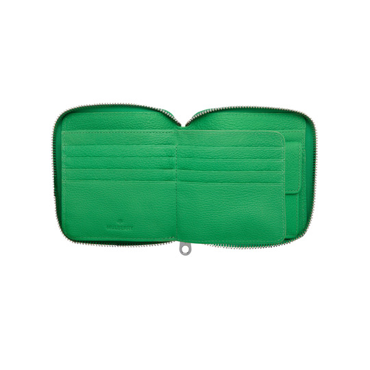 Mulberry Zip Around Wallet Bright Green Grainy Calf - Click Image to Close