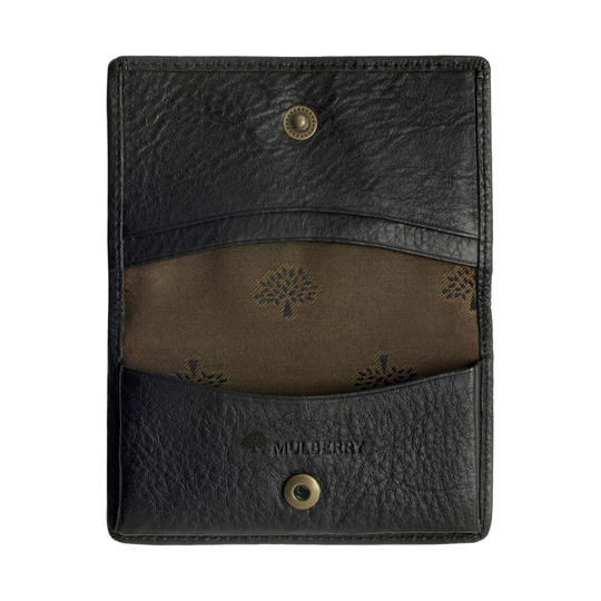 Mulberry Card Case Black Natural Leather - Click Image to Close