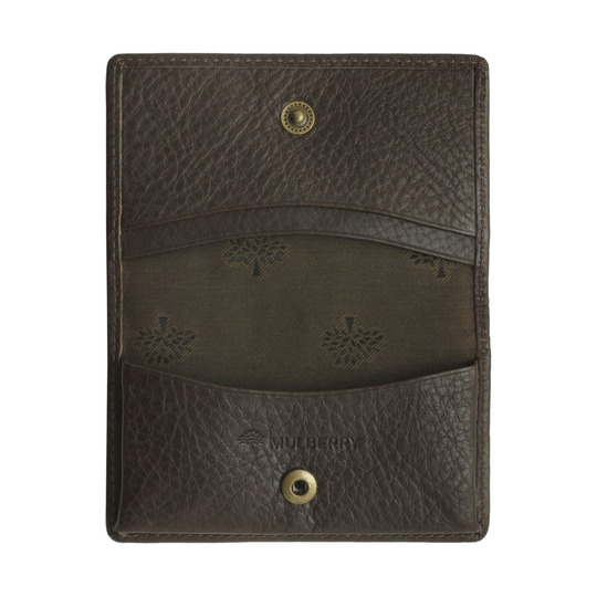 Mulberry Card Case Chocolate Natural Leather - Click Image to Close