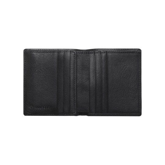 Mulberry Mini Tri Fold Wallet Black Natural Leather - Click Image to Close