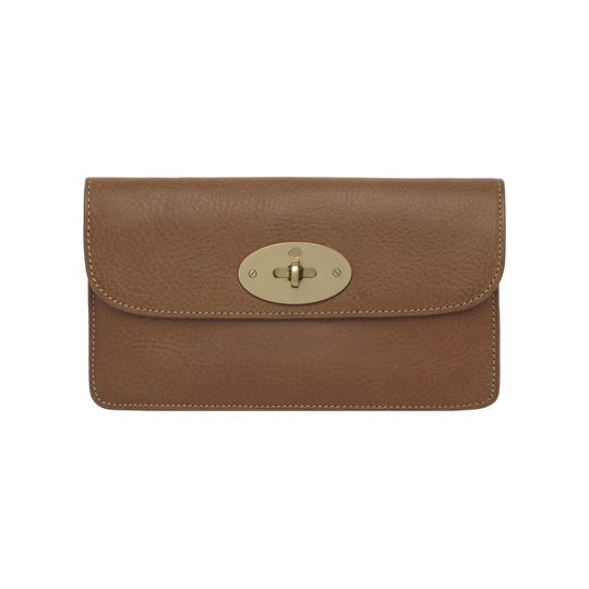 Mulberry Long Locked Purse Oak Natural Leather With Brass - Click Image to Close
