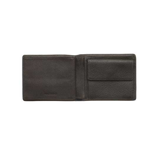 Mulberry 8 Card Coin Wallet Chocolate Natural Leather - Click Image to Close