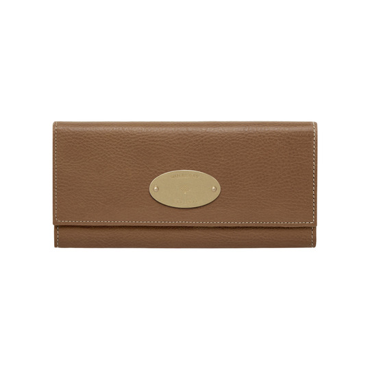 Mulberry Continental Wallet Oak Natural Leather With Brass - Click Image to Close