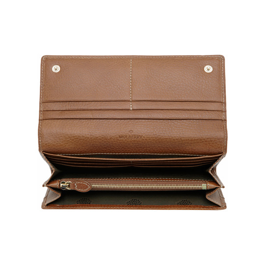 Mulberry Continental Wallet Oak Natural Leather With Brass - Click Image to Close