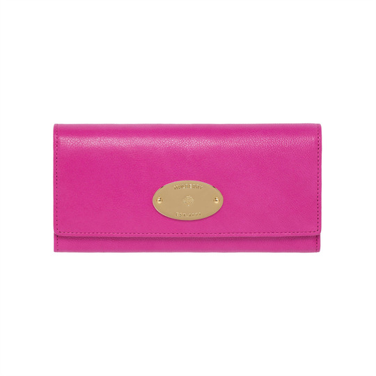 Mulberry Continental Wallet Mulberry Pink Glossy Goat - Click Image to Close